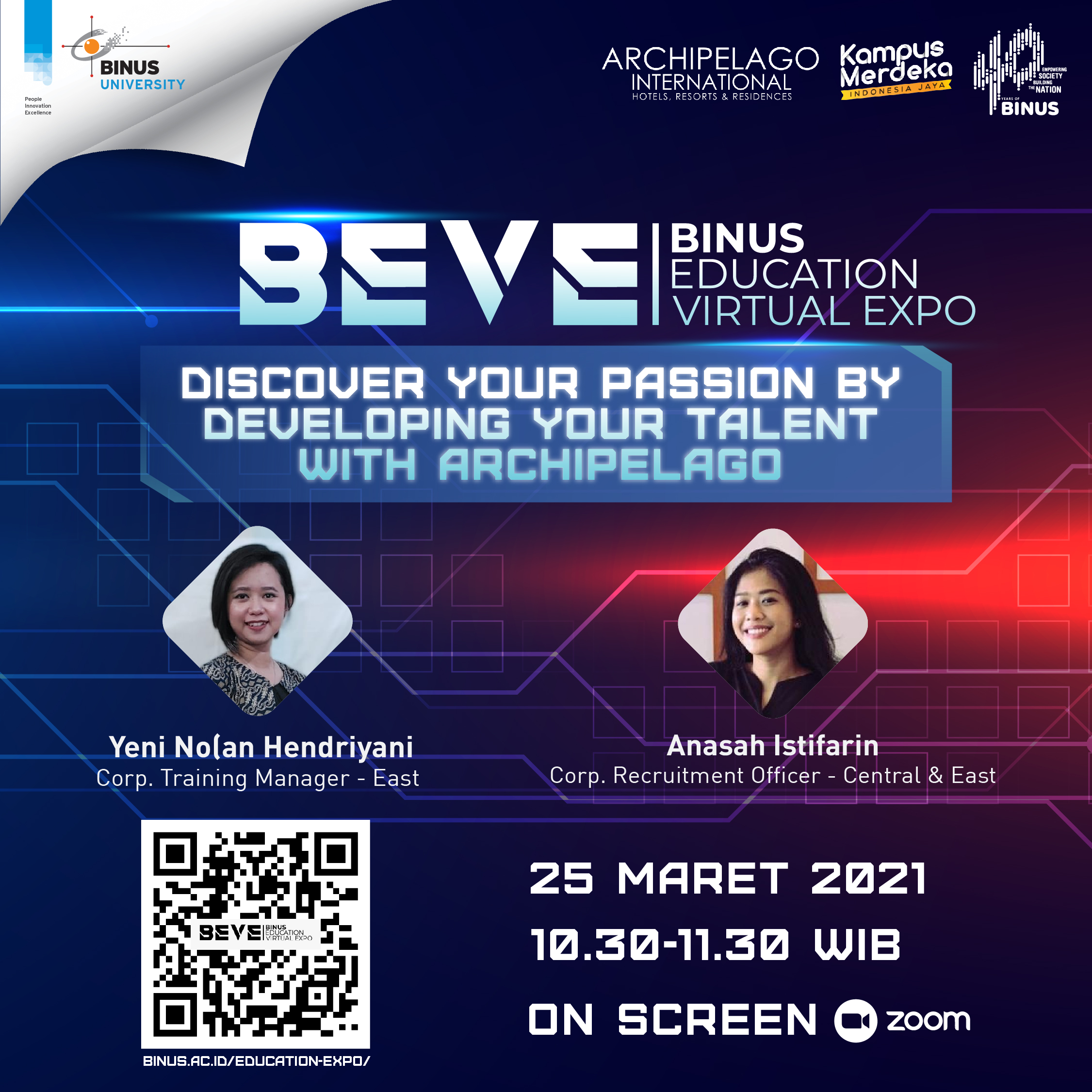BINUS Career Company Session at BEVE 2021 (BINUS Education Virtual Expo): Discover Your Passion by Developing Your Talent with Archipelago