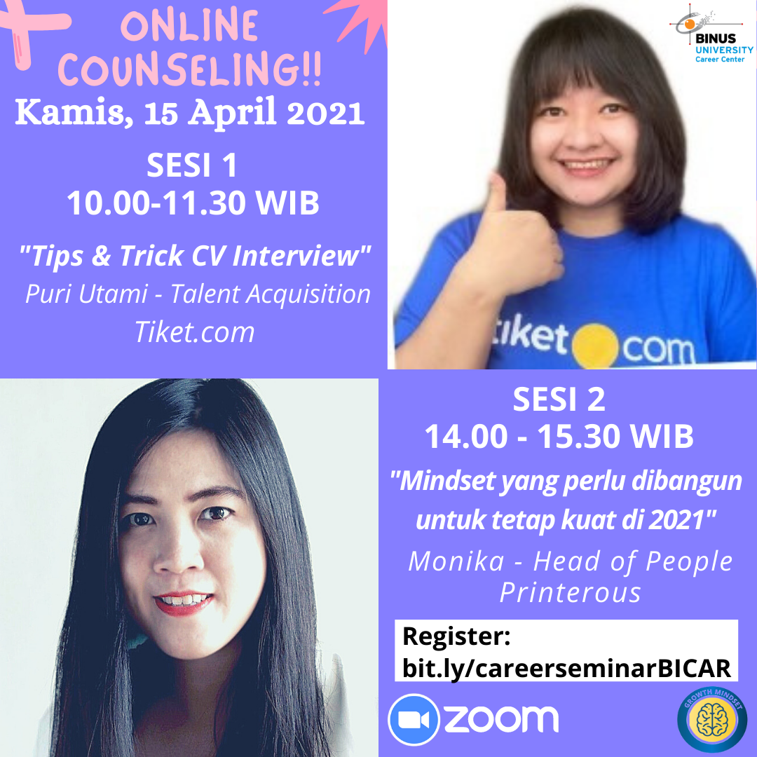 Online Counseling - Tips & Trick CV Interview & Mindset yang Perlu Dibangun untuk Tetap Kuat di 2021