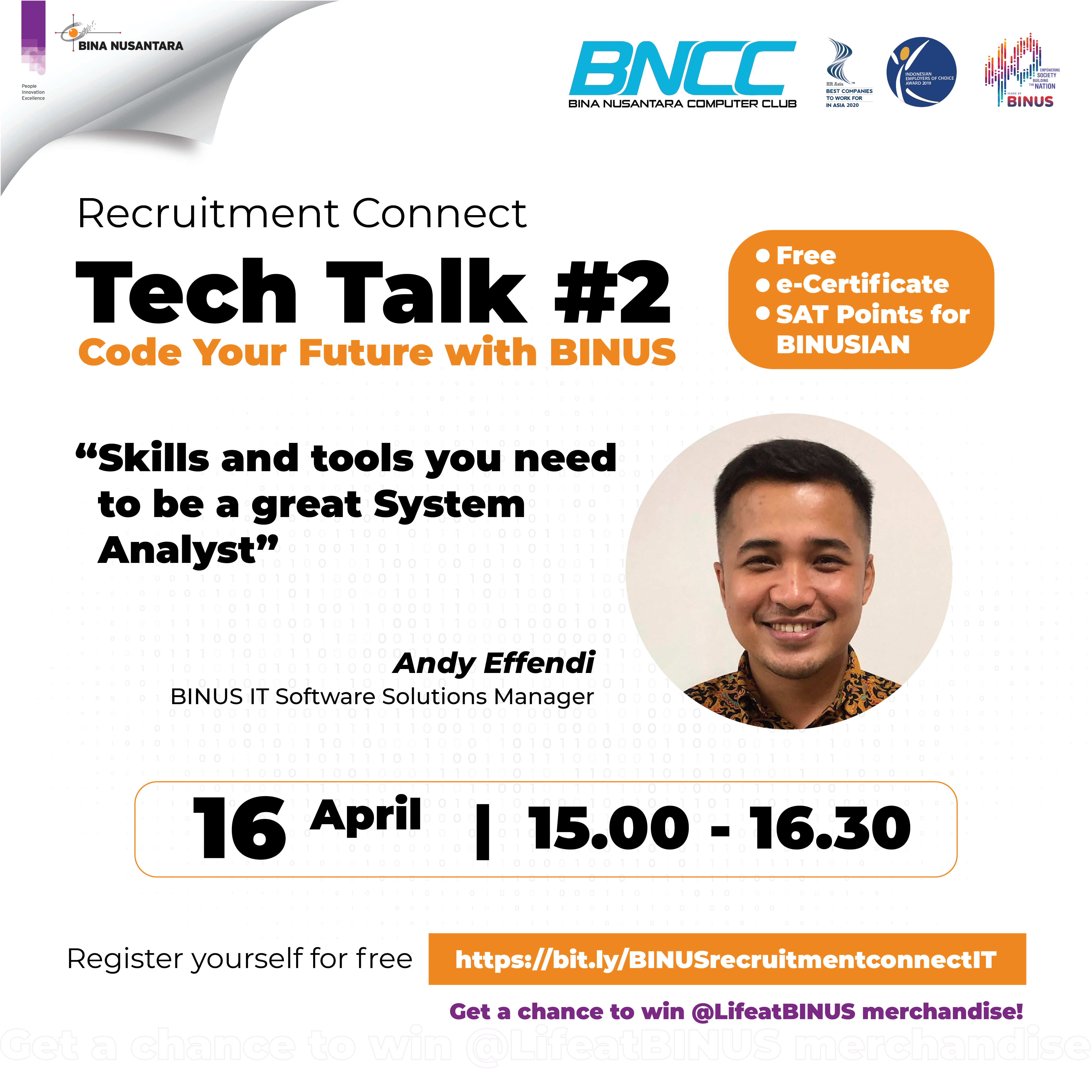 Recruitment Connect Tech Talk series “Code Your Future with BINUS”