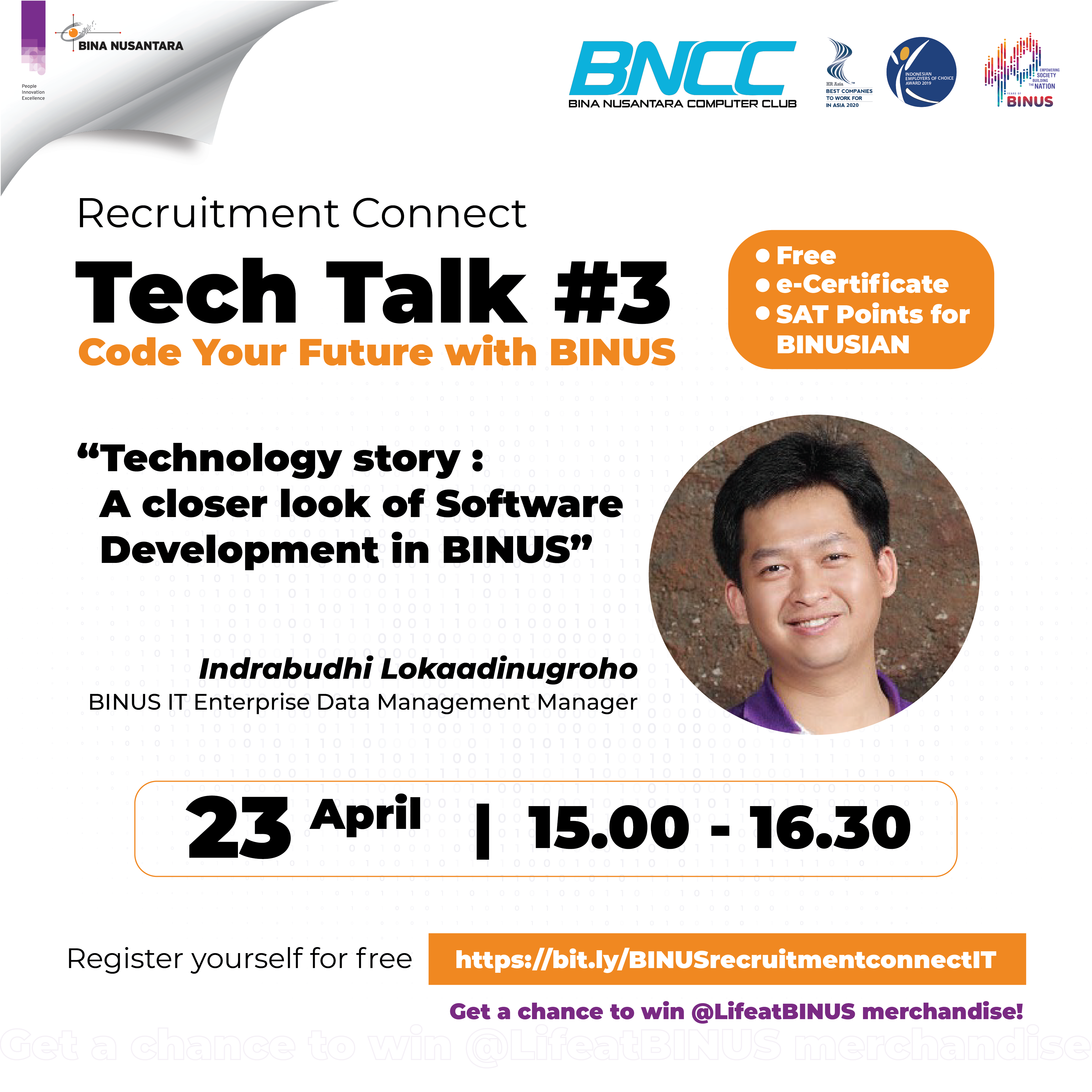 Recruitment Connect Tech Talk series “Code Your Future with BINUS”