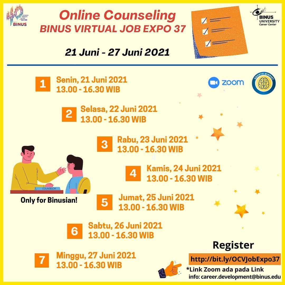 Online Counseling - BINUS Virtual JOB EXPO 37