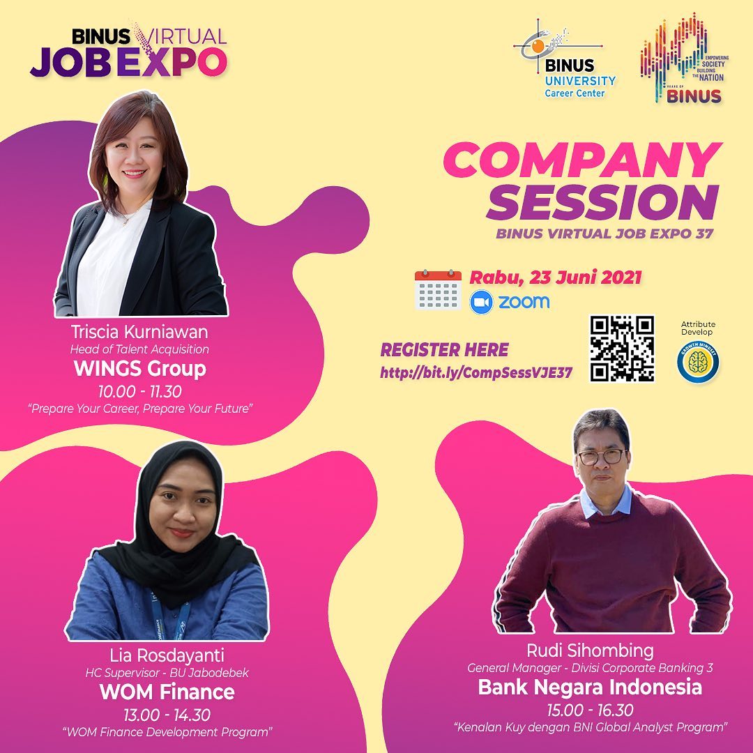 Company Session BINUS Virtual Job Expo 37: WINGS Group, WOM Finance & Bank Negara Indonesia