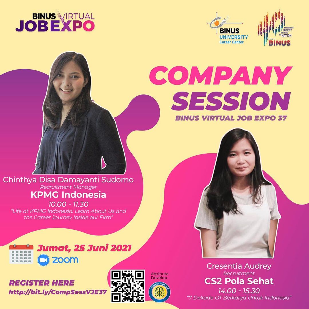 Company Session BINUS Virtual Job Expo 37: KPMG Indonesia & CS2 Pola Sehat