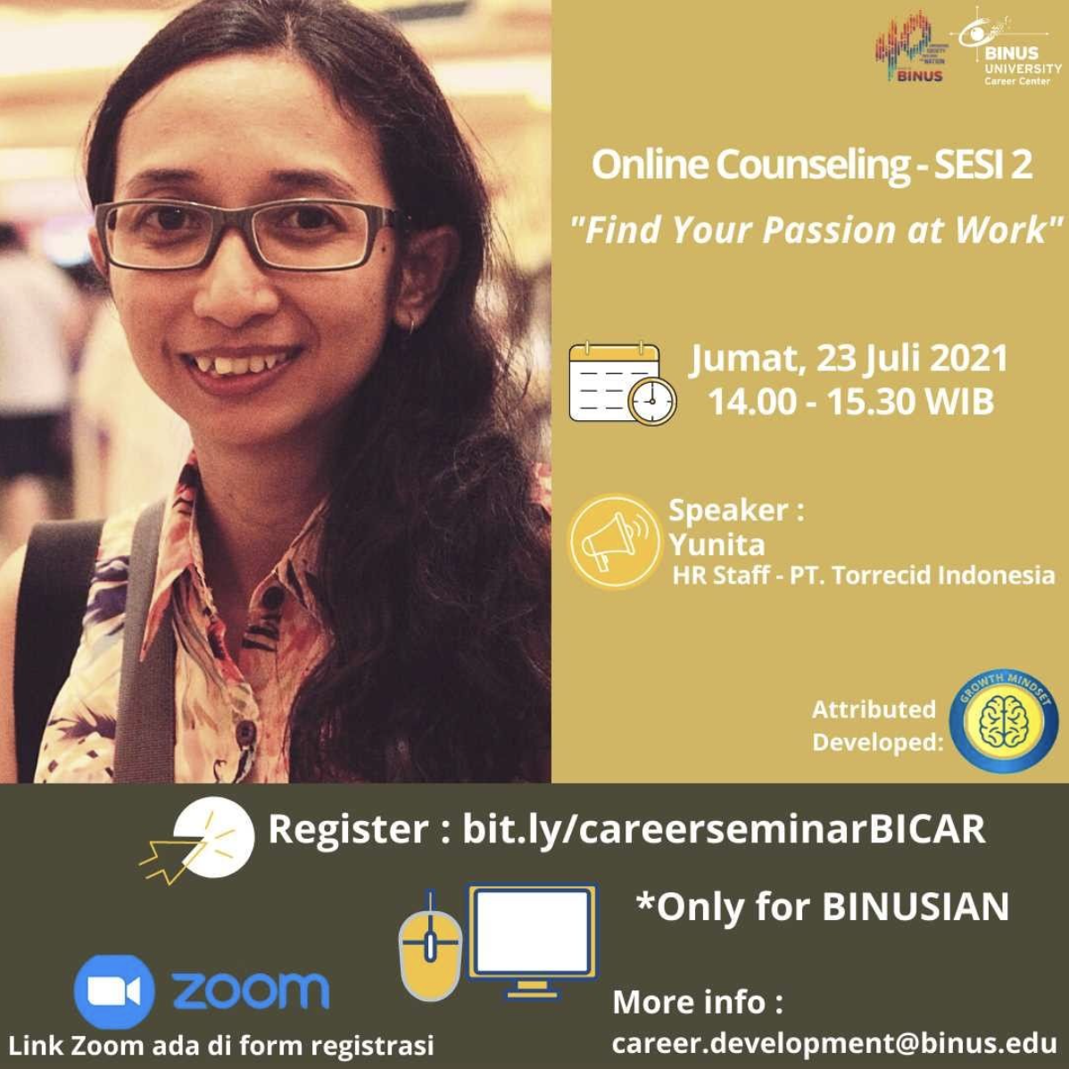 Online Counseling - Find Your Passion at Work with PT. Torrecid Indonesia