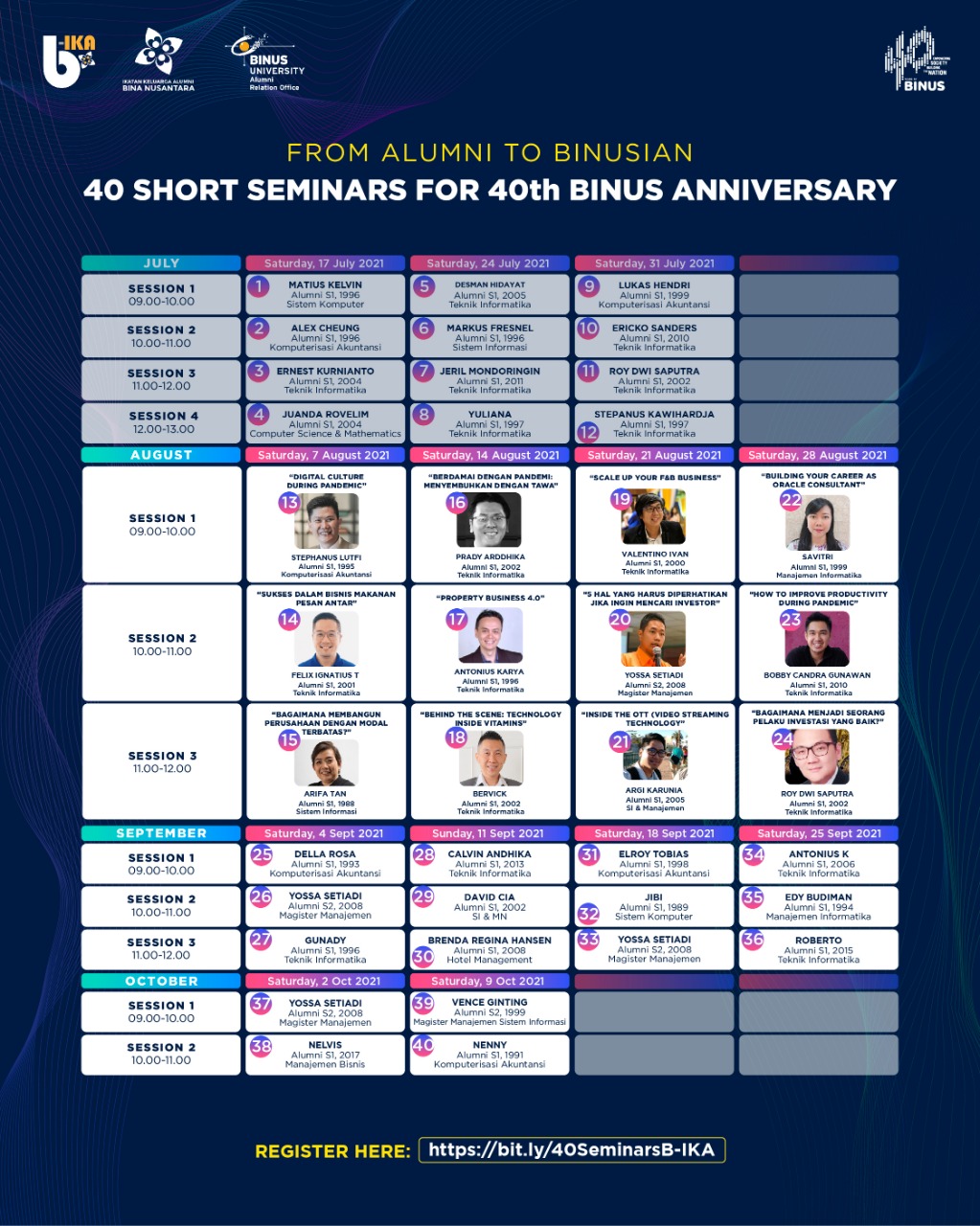[Series 4-7] - 40 Short Seminar for 40th BINUS Anniversary