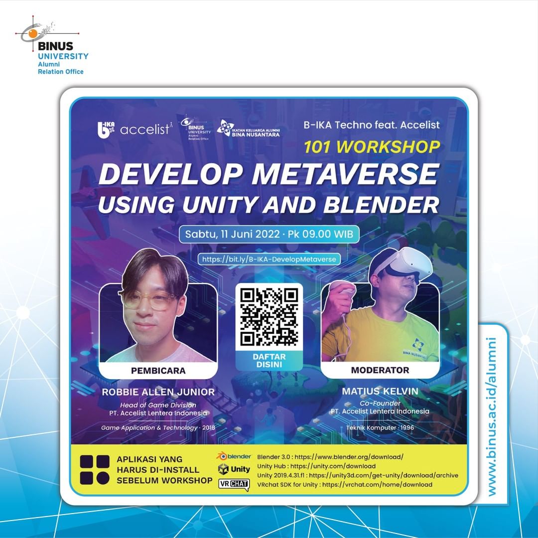 101 Workshop : “Develop Metaverse using Unity and Blender”