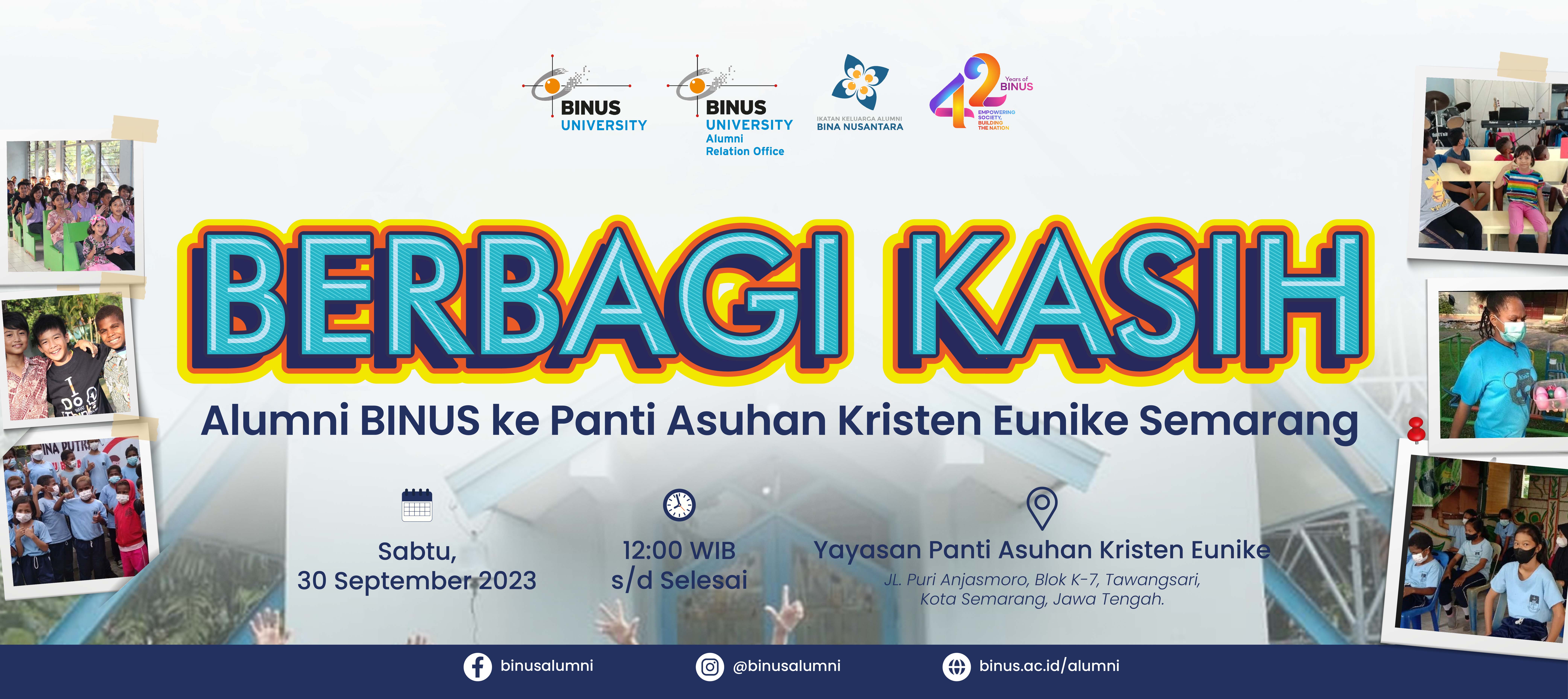 BINUS Chapter Semarang melakukan kunjungan ke Yayasan Panti Asuhan Kristen Eunike - Semarang 
