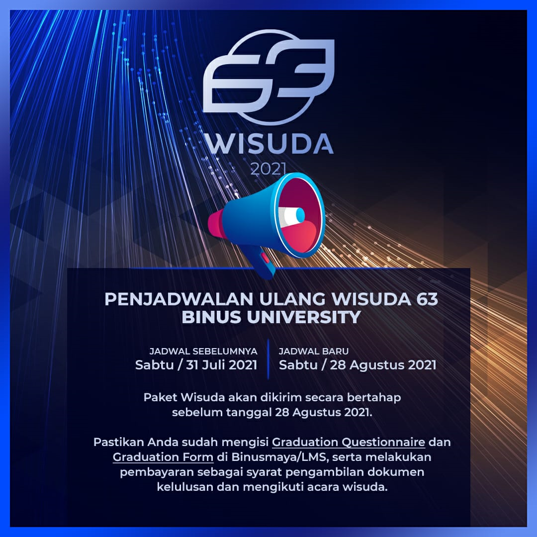 Penjadwalan Ulang - Wisuda 63 BINUS University