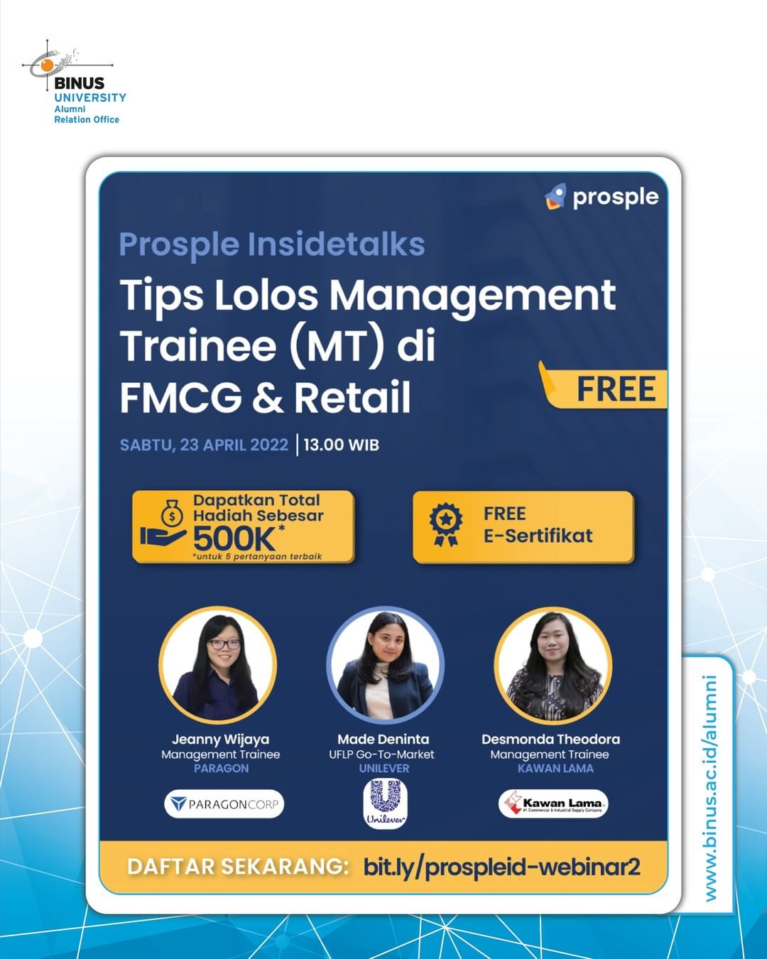 Prosple Insidetalks: Tips Lolol Management Trainee (MT) di FMCG & Retail