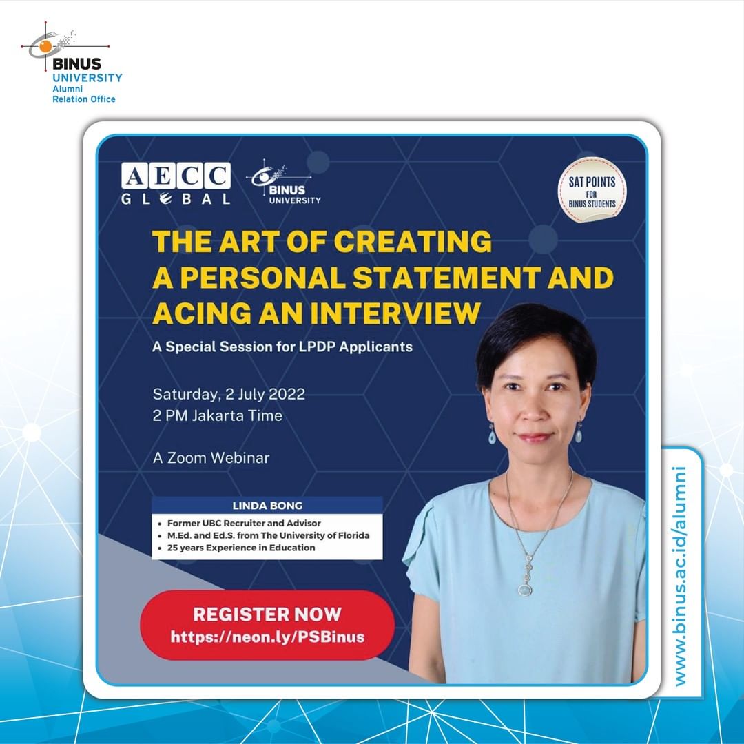 Webinar : “The Art of Creating a Personal Statement and Acing an Interview”