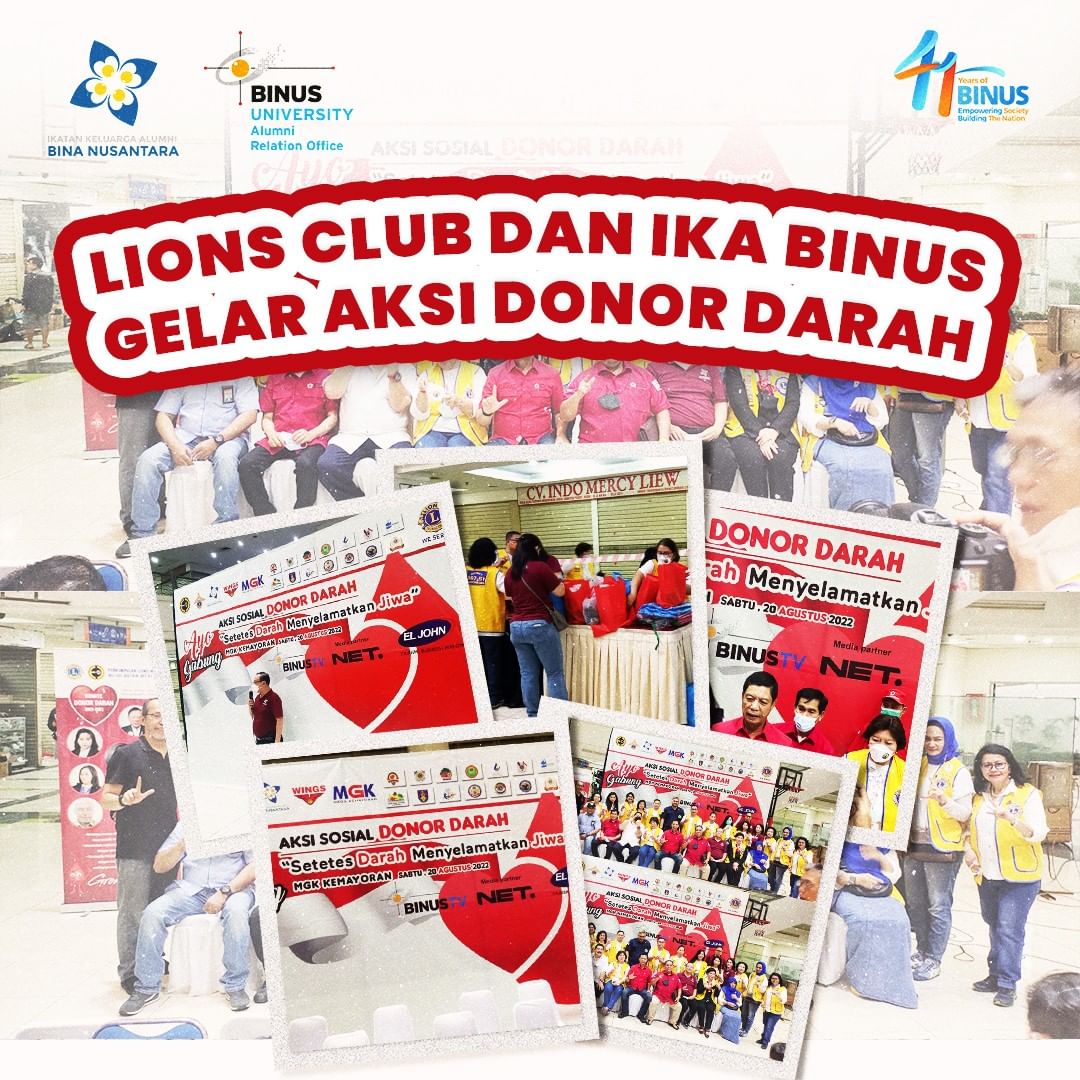 LION CLUB Dan IKA BINUS Gelar Aksi Donor Darah