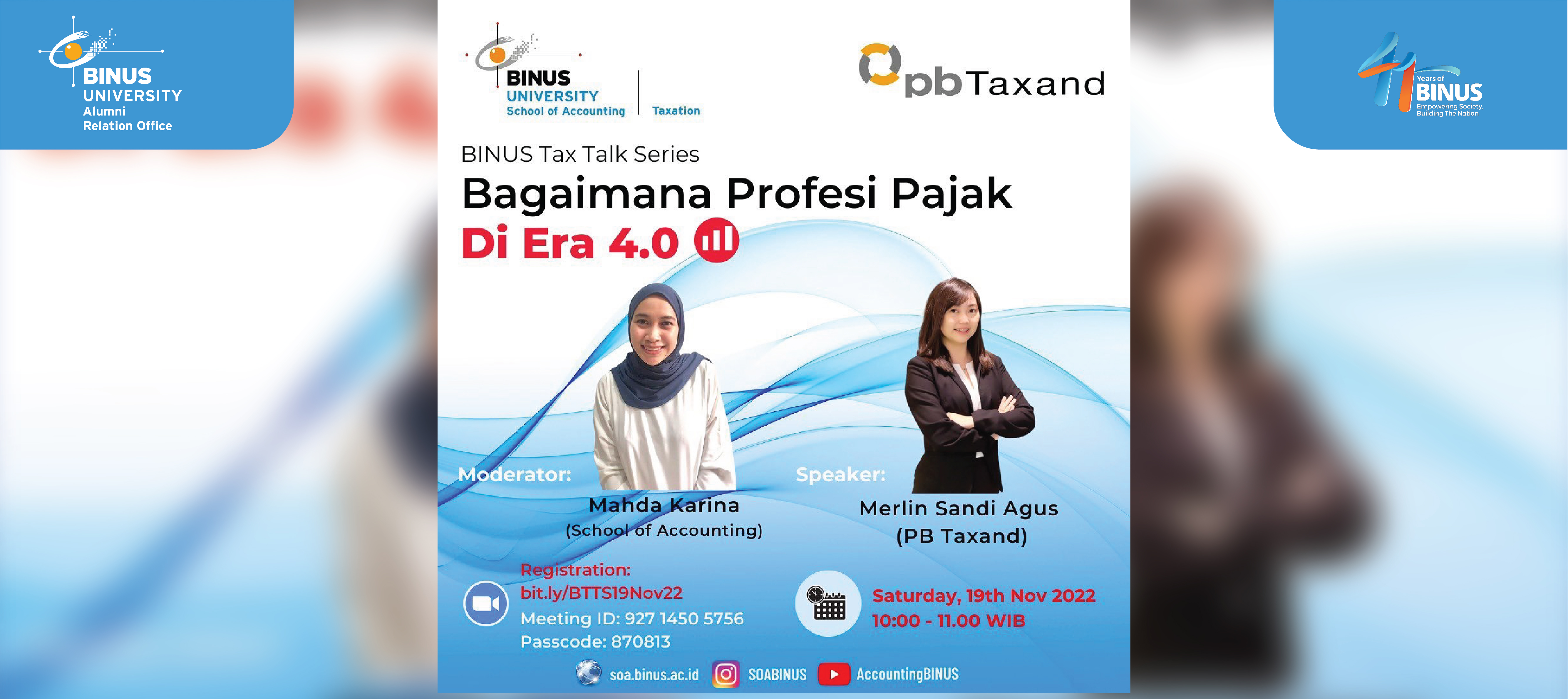 Binus Tax Talk Series “Bagaimana Profesi Pajak di Era 4.0”