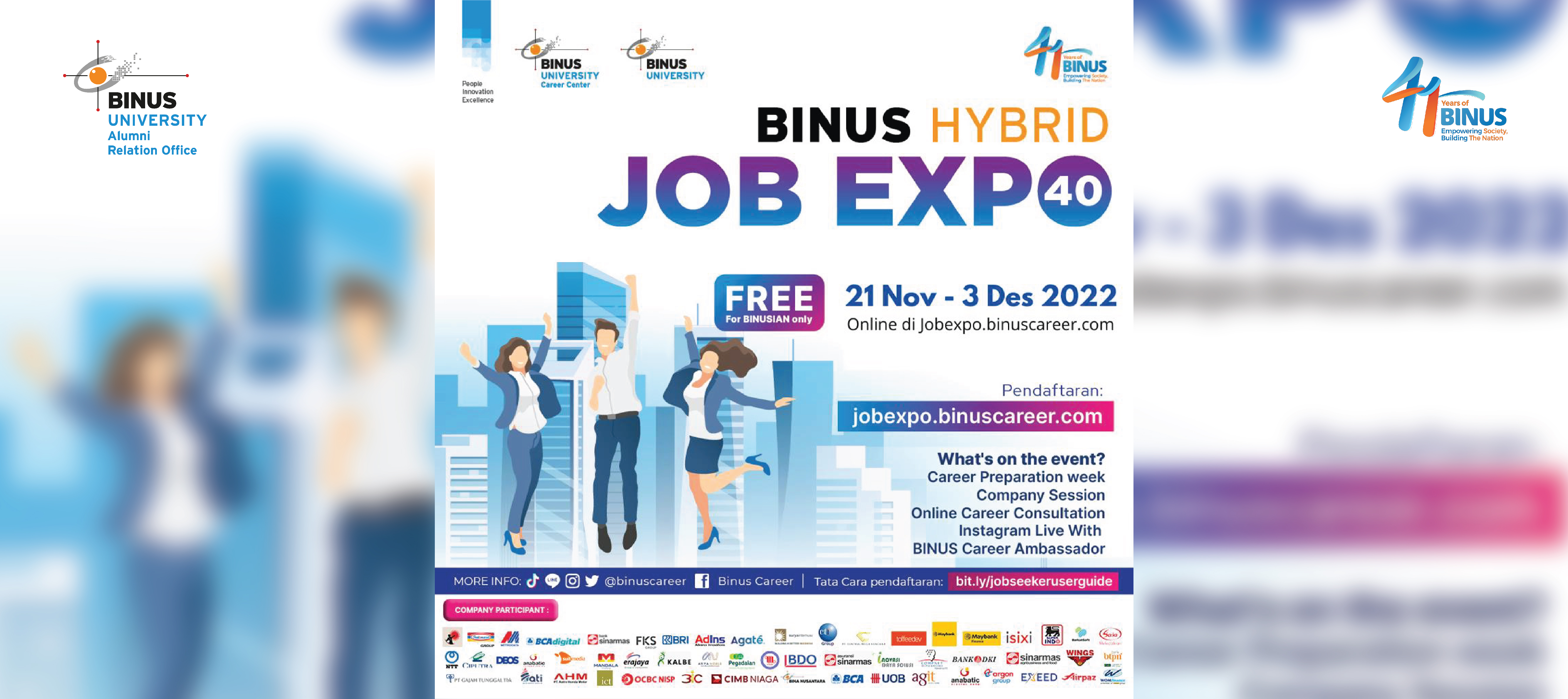 [Breaking News] Pendaftaran BINUS Hybrid Job Expo Di Perpanjang sampai minggu depan tanggal 3 Desemb