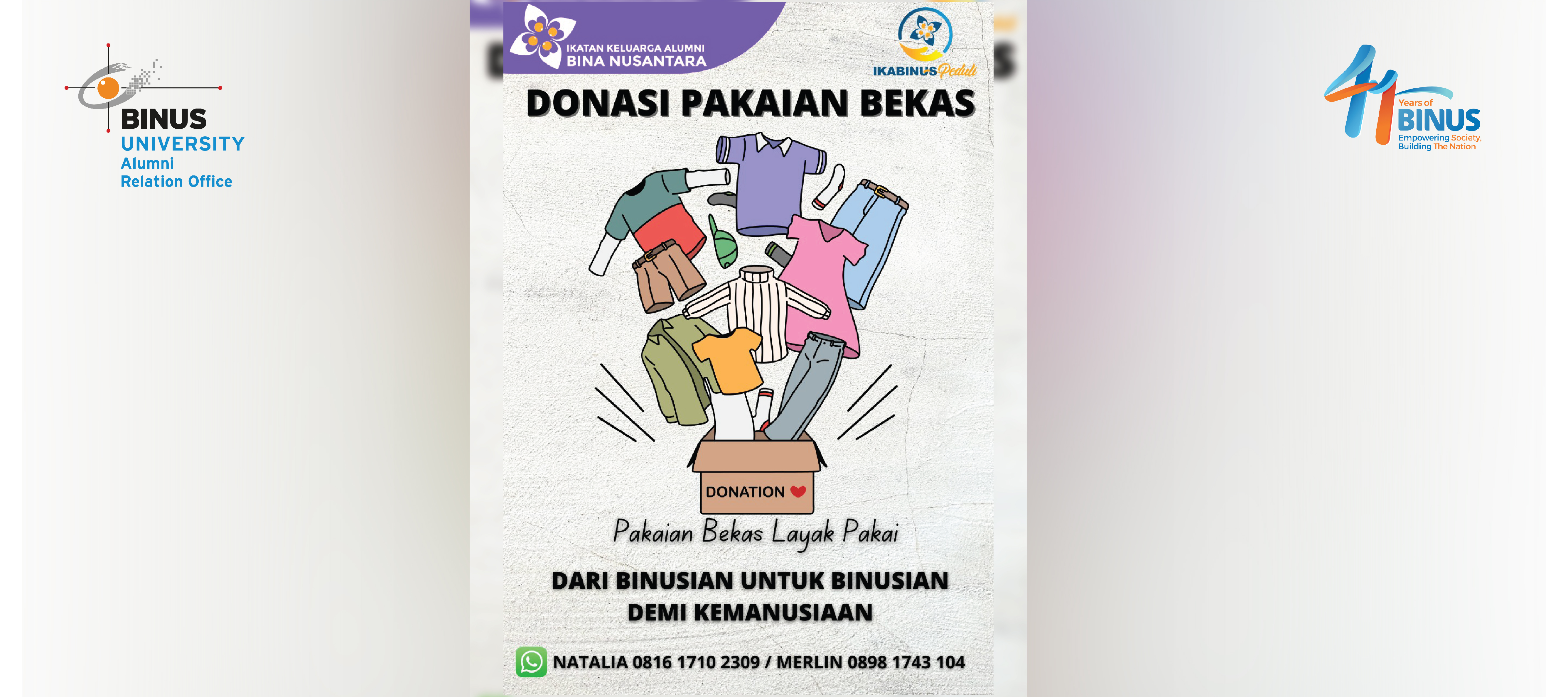 IKA Binus Social mengajak kalian semua untuk ambil bagian dalam kegiatan Social