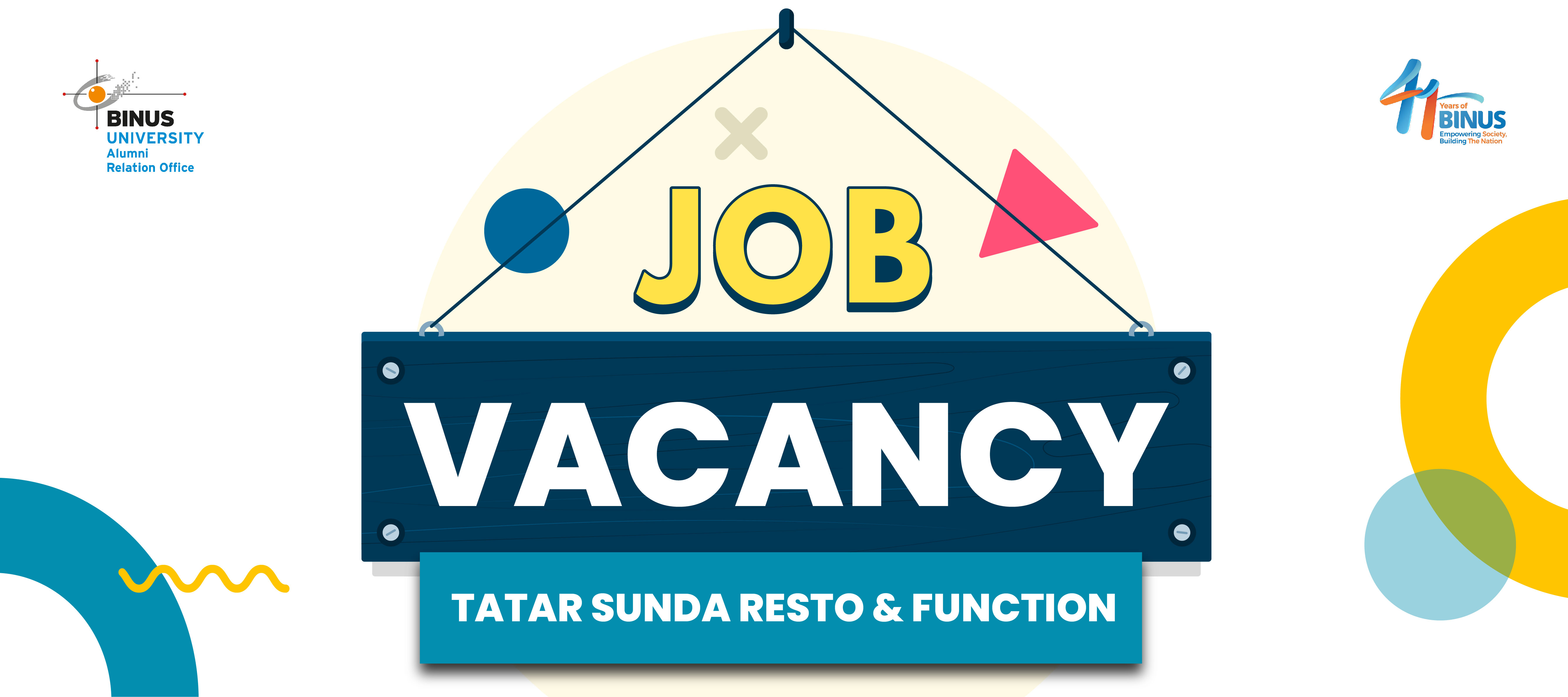 [JOB VACANCY] - Tatar Sunda Resto & Function