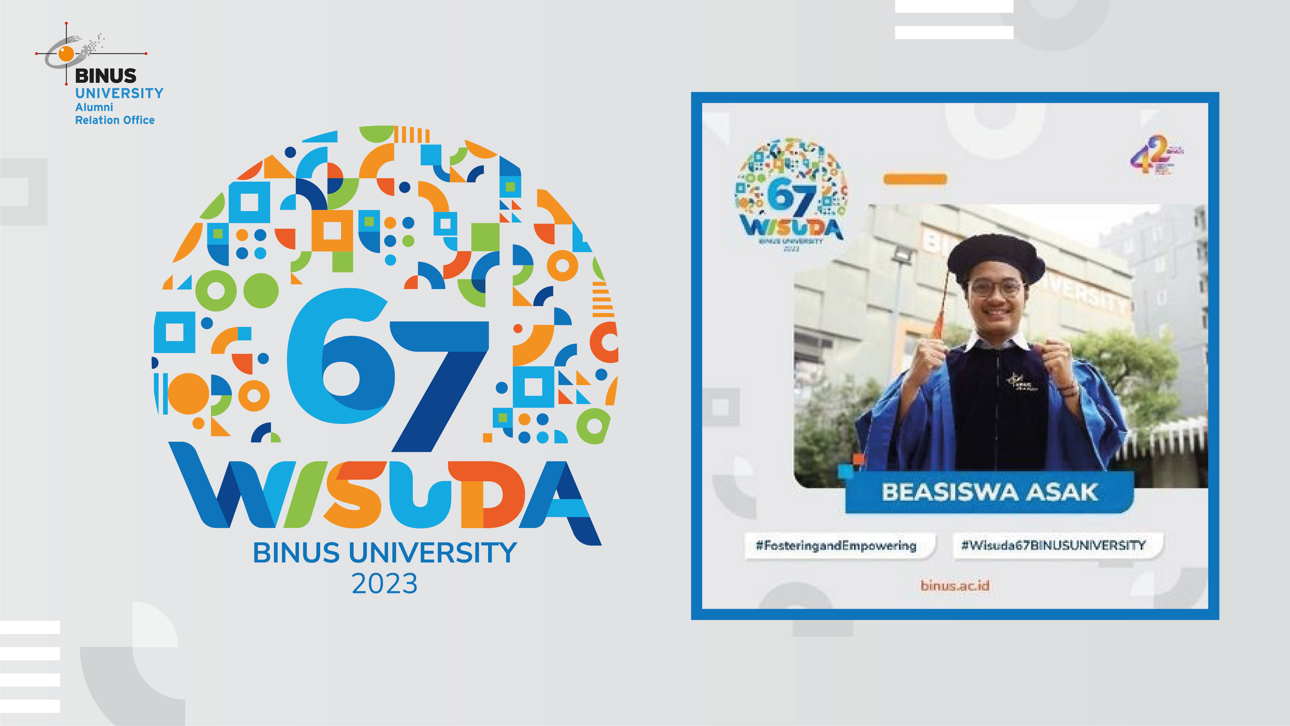 Peter, Wisudawan Wisuda 67 BINUS UNIVERSITY dan peraih Beasiswa Ayo Sekolah Ayo Kuliah (ASAK)