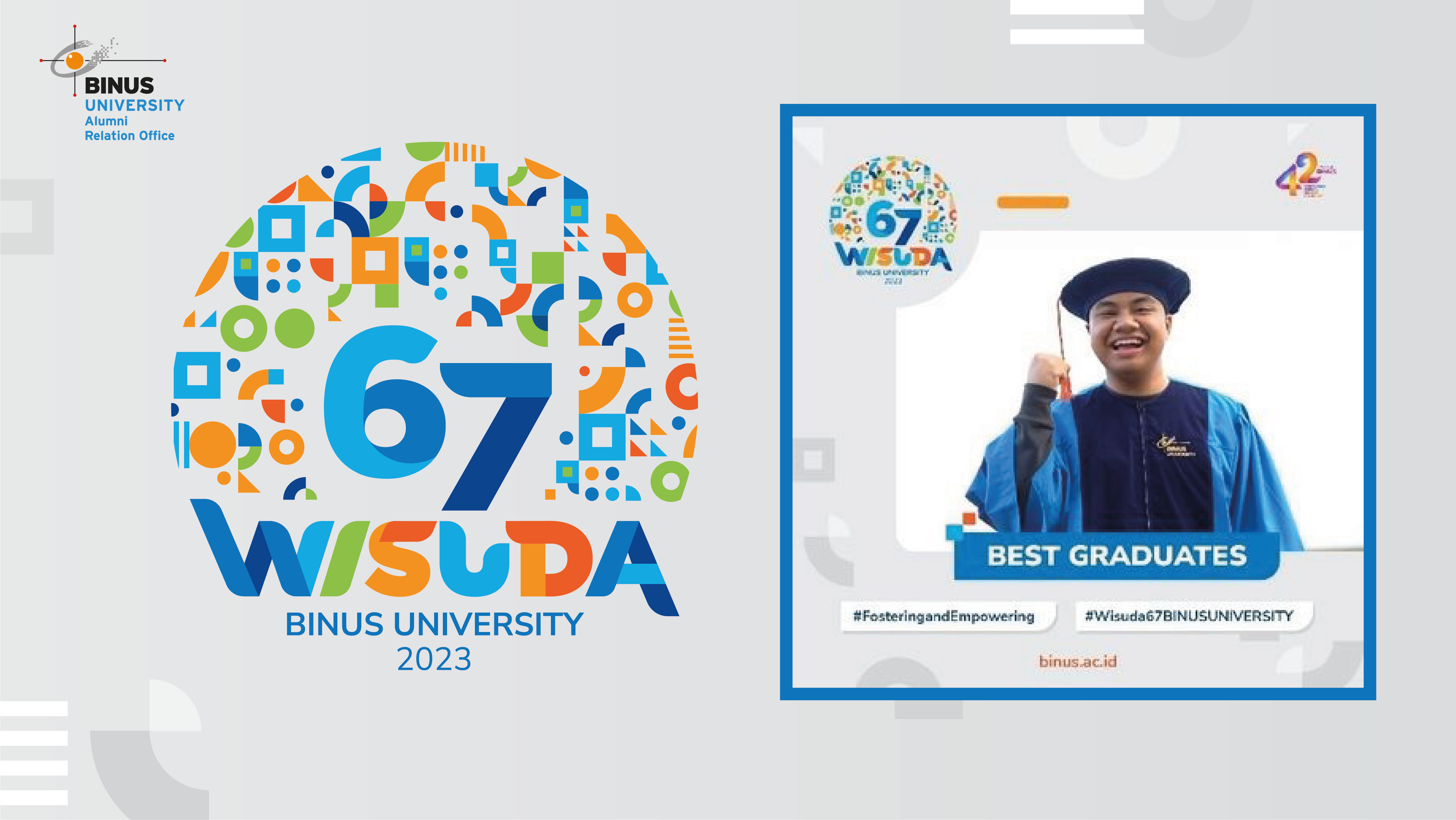 Zidan Febrian, peraih Best Graduate BINUS @Malang pada Wisuda 67 BINUS UNIVERSITY.