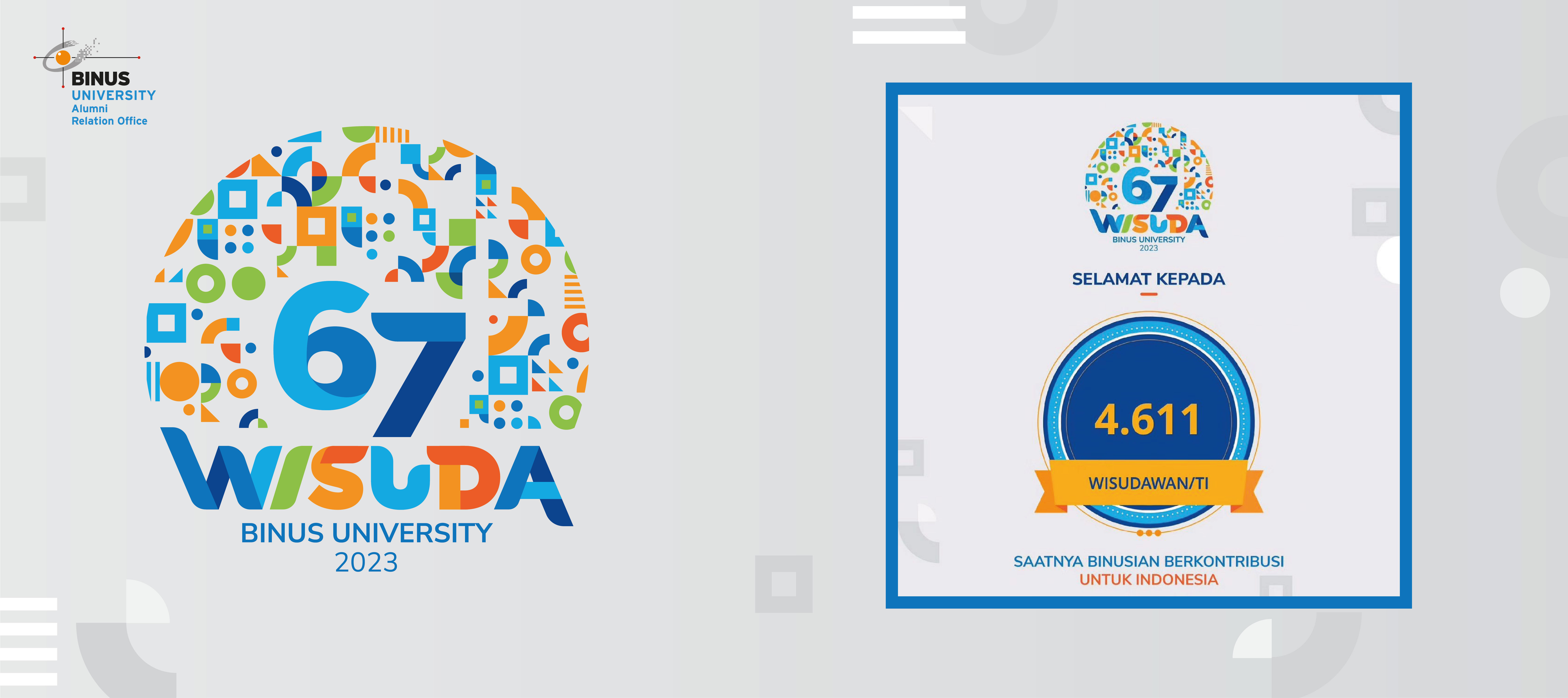 Selamat kepada para wisudawan-wisudawati di Wisuda 67 BINUS UNIVERSITY