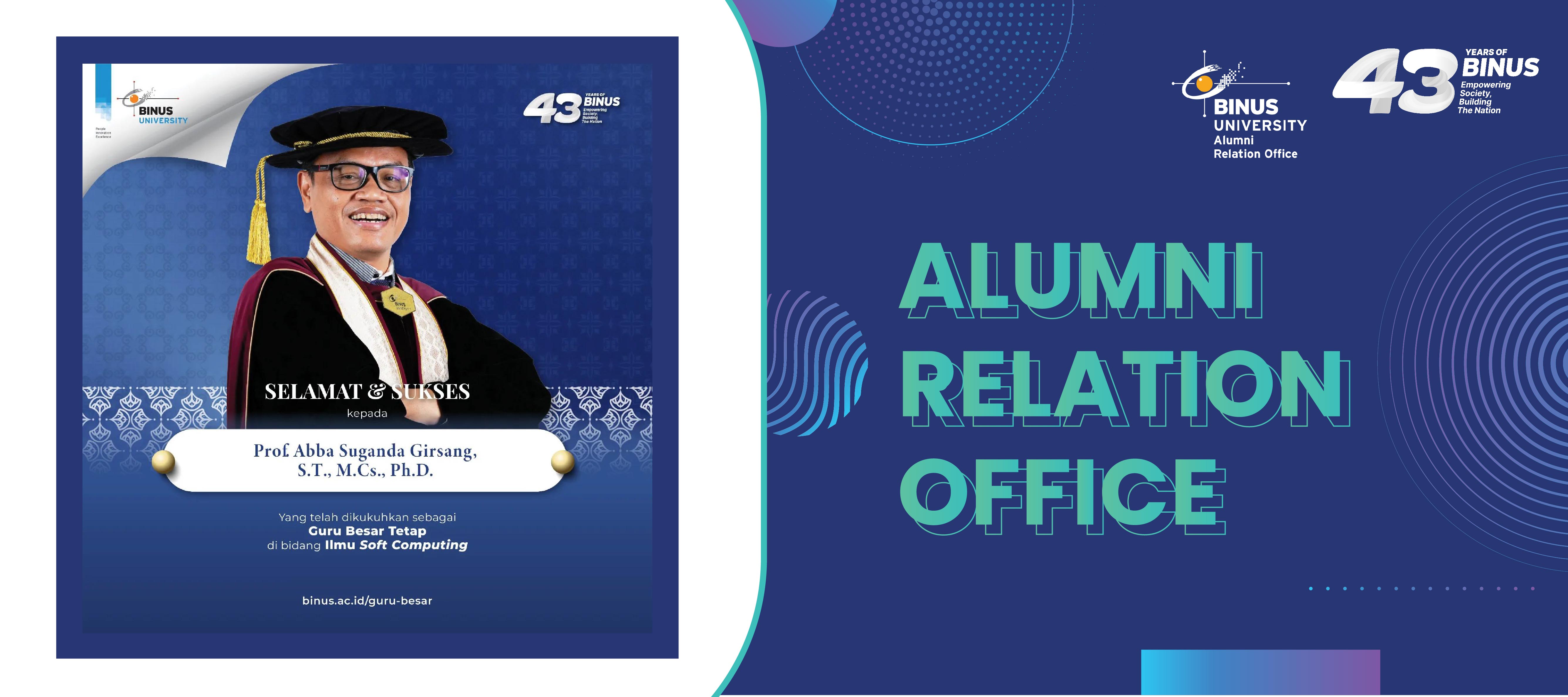 Selamat kepada Prof. Abba Suganda Girsang, S.T., M.Cs., Ph.D.