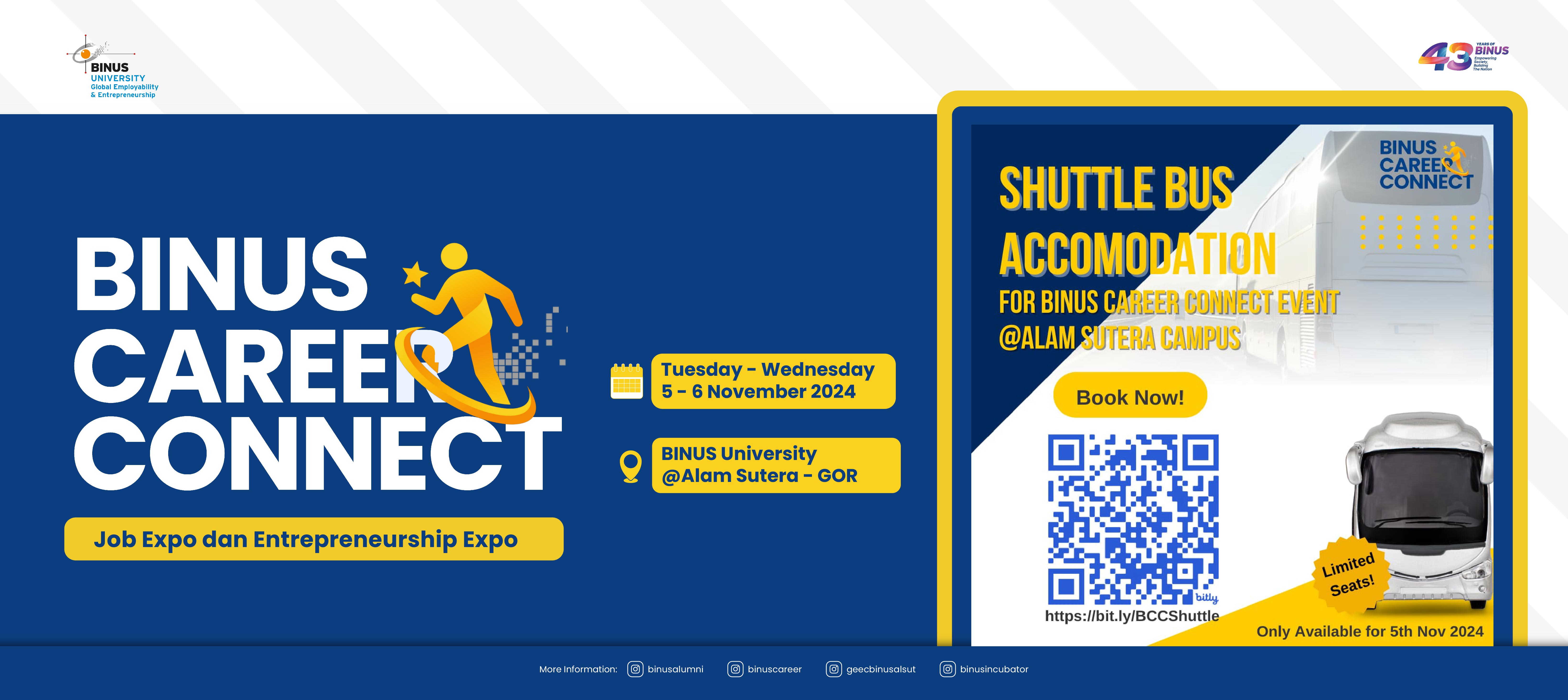 SHUTTLE BUS Accommodation for BINUS Career Connect!