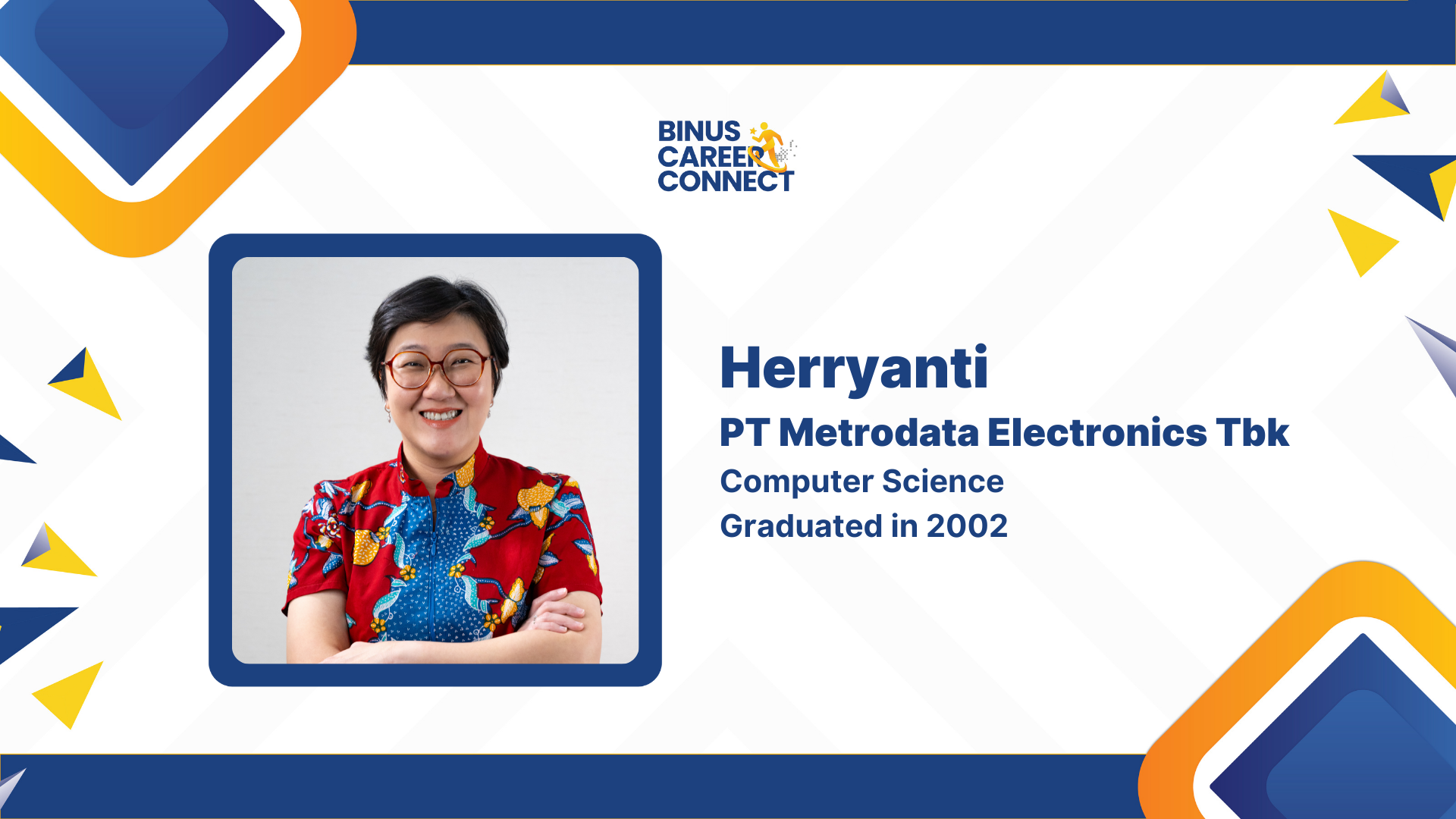 BINUS Career Connect 2024  - Herryanti dari PT Metrodata Electronics TBK