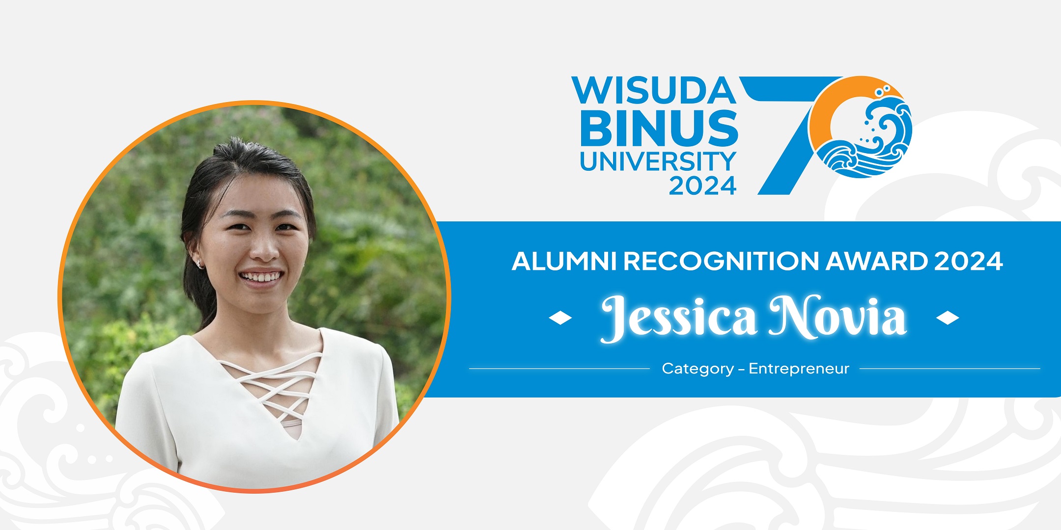 Selamat kepada Ibu Jessica Novia atas penghargaan Alumni Recognition