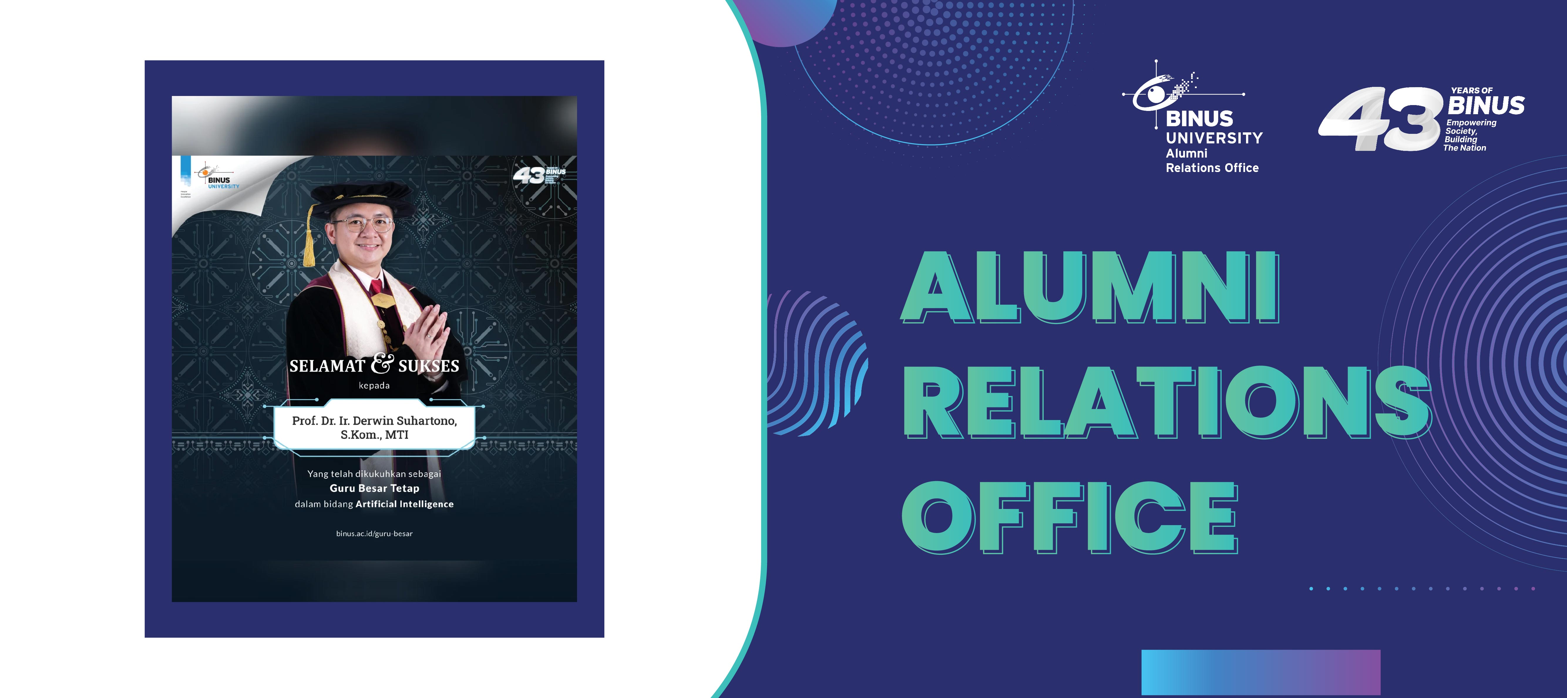 Prof. Dr. Ir. Derwin Suhartono, S.Kom., MTI sebagai Guru Besar 