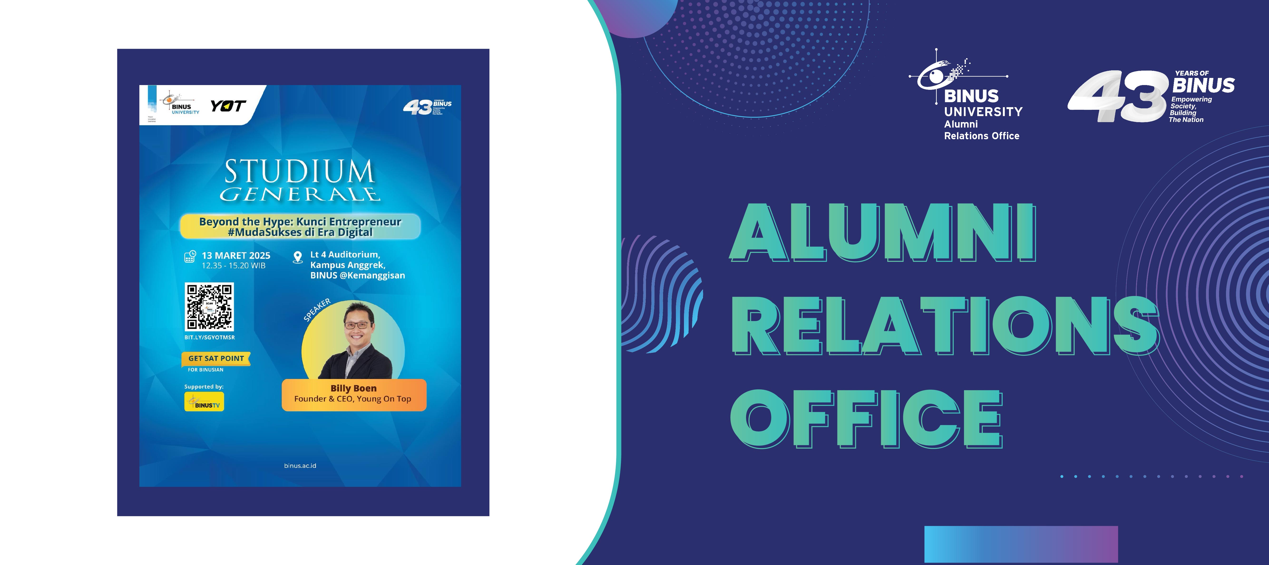 STUDIUM GENERALE BINUS UNIVERSITY x YOUNG ON TOP