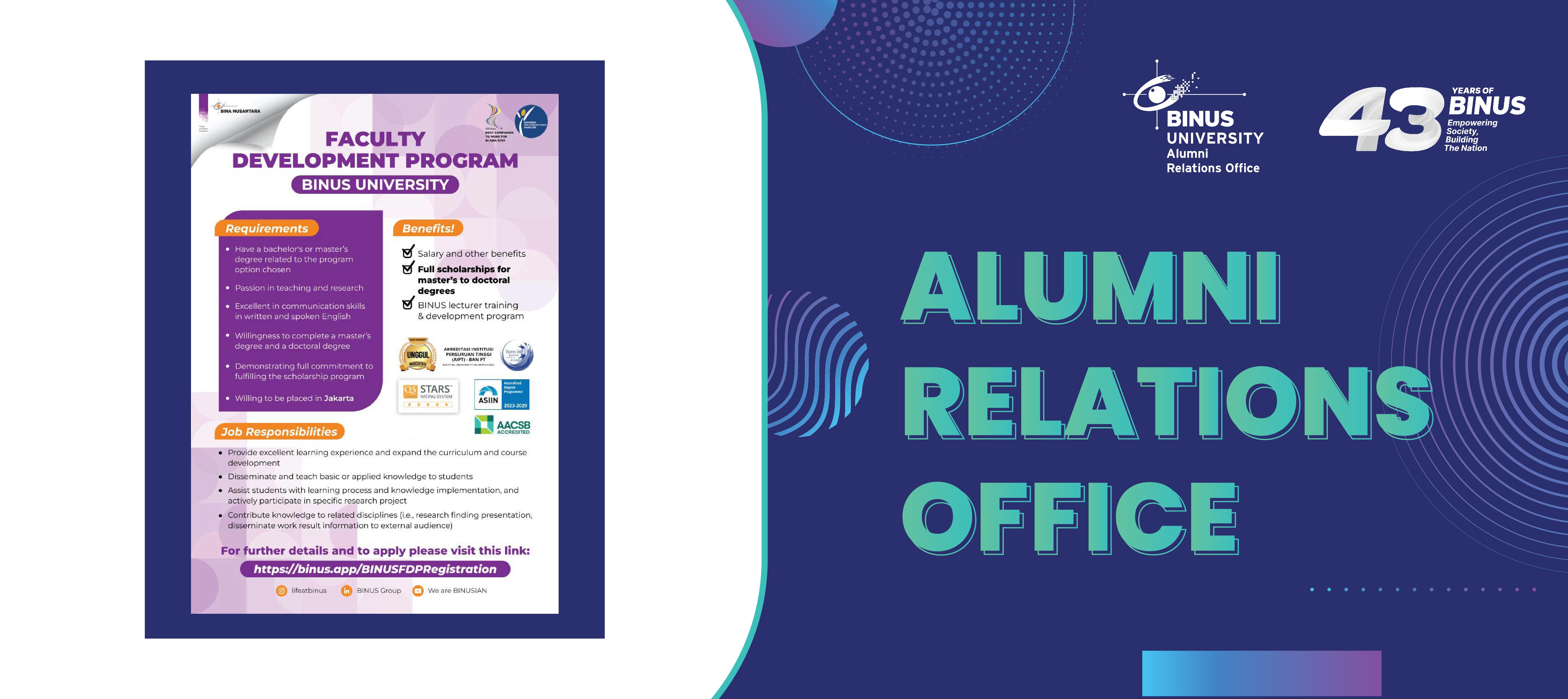 BINUS is now accepting applications for the 2025 Faculty Development Program (FDP)