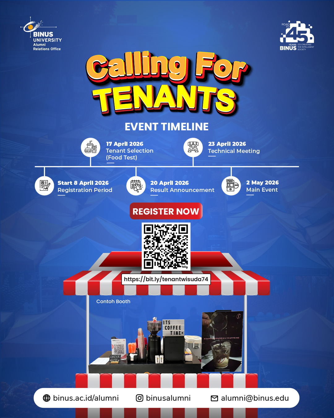 CALLING FOR ALUMNI TENANTS: WISUDA 74 BINUS UNIVERSITY