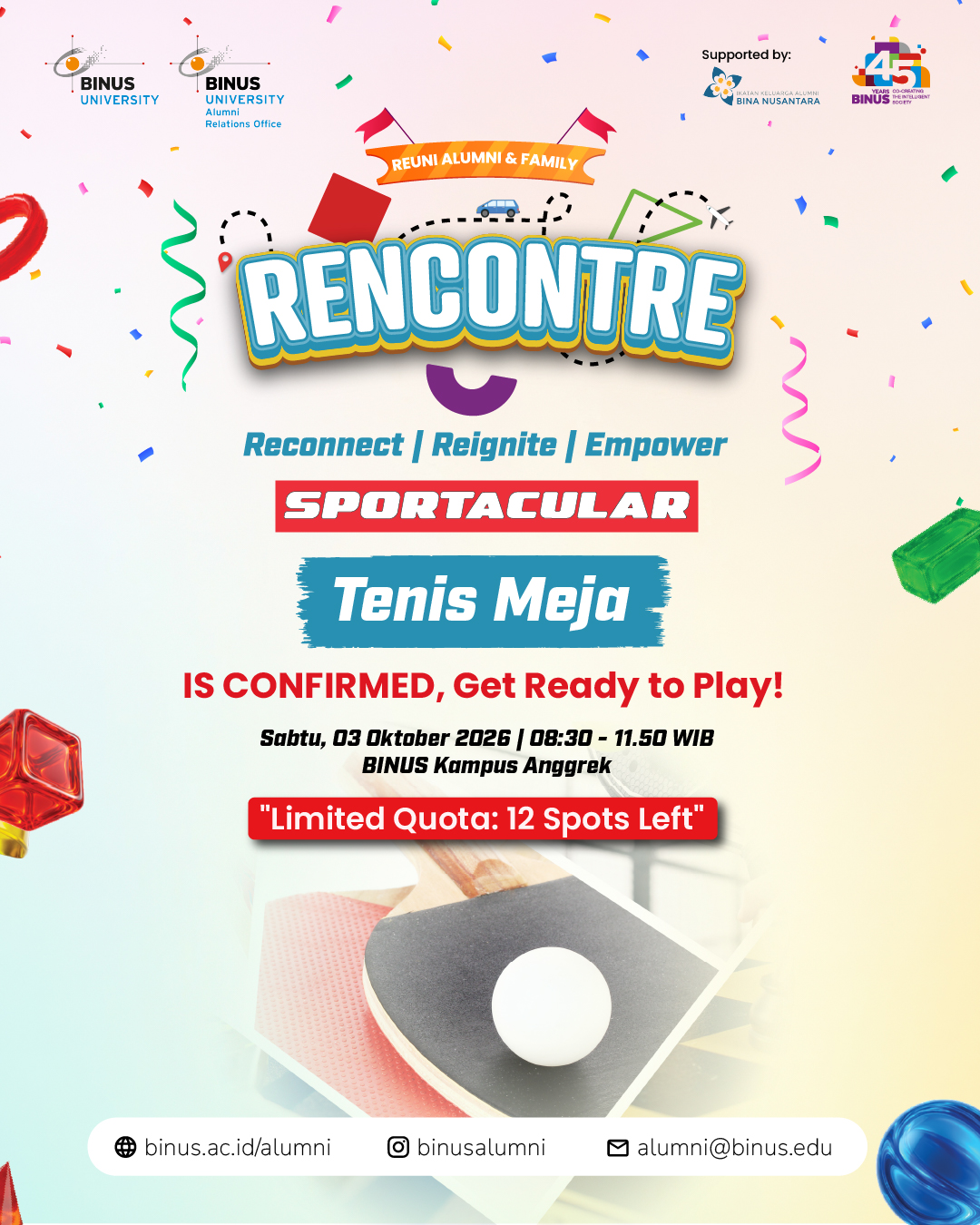 RENCONTRE SPORTACULAR TENIS MEJA IS CONFIRMED